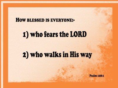 Psalm 128:1 How Blessed Are They (orange)
